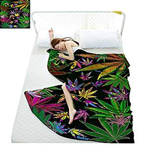 Weed Bed Set Bright Colorful Stoner, King Size Weed Bed Set